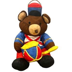 Vintage International Silver Co. Nylon Puffalump Teddy Bear Drummer Plush 18"